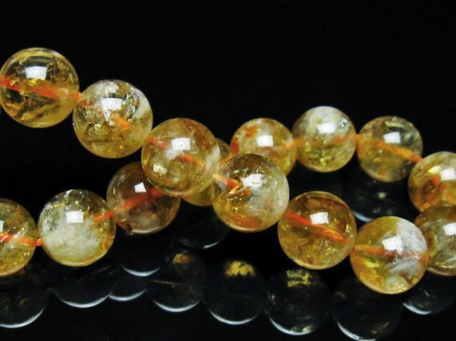 虹入りシトリンブレスレット 12mm [t366-12974]