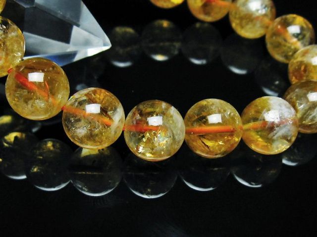 虹入りシトリンブレスレット 12mm [t366-12974]