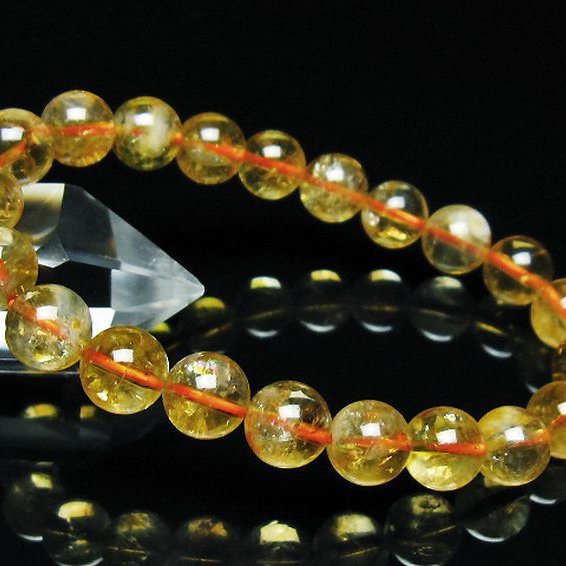 虹入りシトリンブレスレット 9mm [t366-12997]