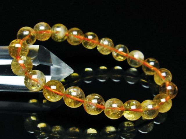 虹入りシトリンブレスレット 9mm [t366-12997]