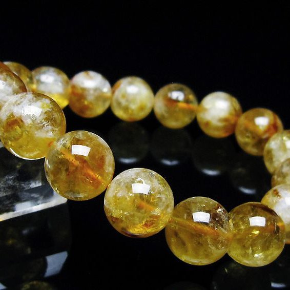 虹入りシトリンブレスレット 12mm [t366-13423]