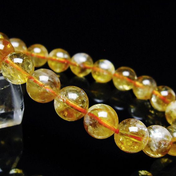 虹入りシトリンブレスレット 9mm [t366-13475]