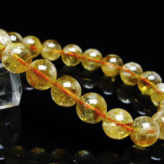 虹入りシトリンブレスレット 10mm [t366-13494]