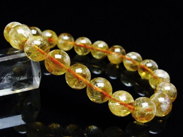 虹入りシトリンブレスレット 10mm [t366-13494]