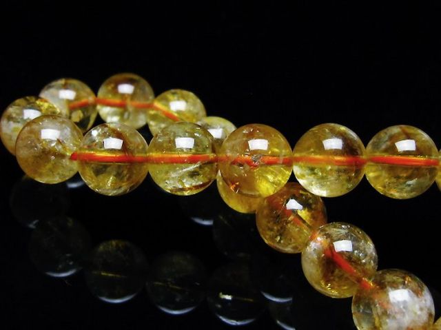 虹入りシトリンブレスレット 10mm [t366-13494]