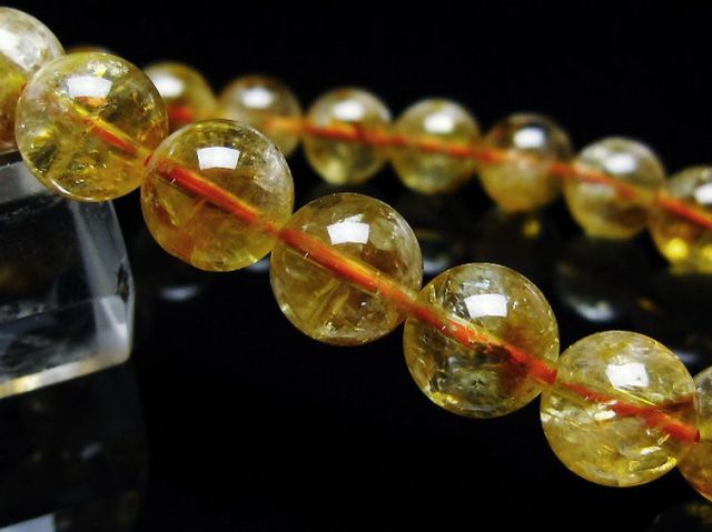 虹入りシトリンブレスレット 10mm [t366-13494]
