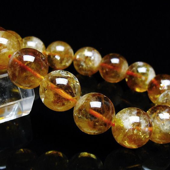 虹入りシトリンブレスレット 14mm [t366-13566]