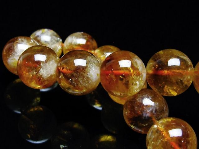 虹入りシトリンブレスレット 14mm [t366-13566]