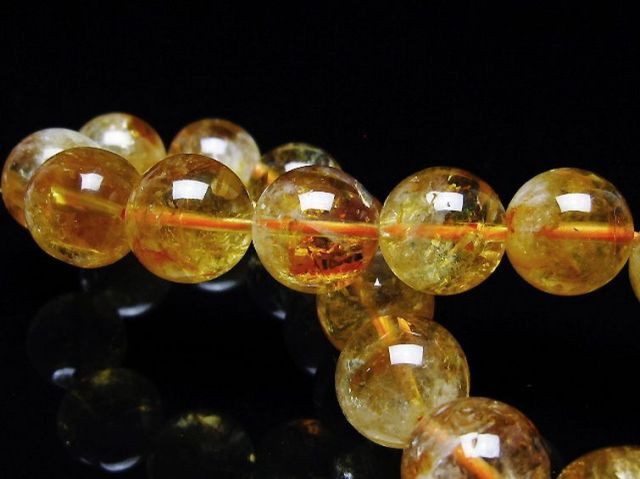 虹入りシトリンブレスレット 12mm [t366-13574]