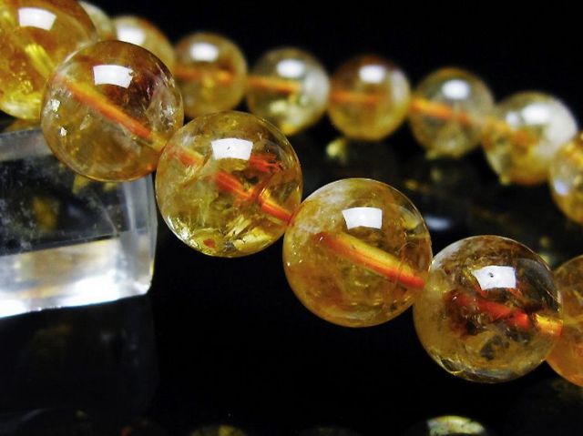 虹入りシトリンブレスレット 12mm [t366-13574]