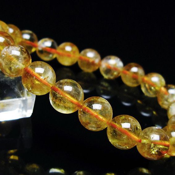 虹入りシトリンブレスレット 9mm [t366-13588]