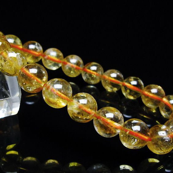 虹入りシトリンブレスレット 9mm [t366-13594]