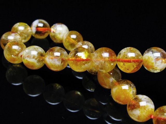 虹入りシトリンブレスレット 9mm [t366-13610]