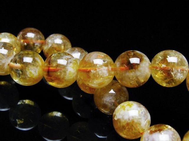 虹入りシトリンブレスレット 12mm [t366-13616]