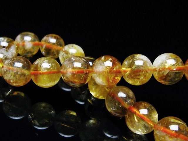 虹入りシトリンブレスレット 10mm [t366-13640]