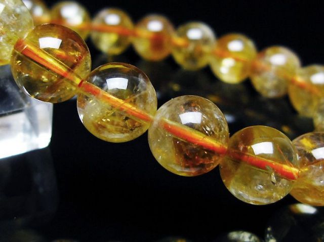 虹入りシトリンブレスレット 10mm [t366-13640]