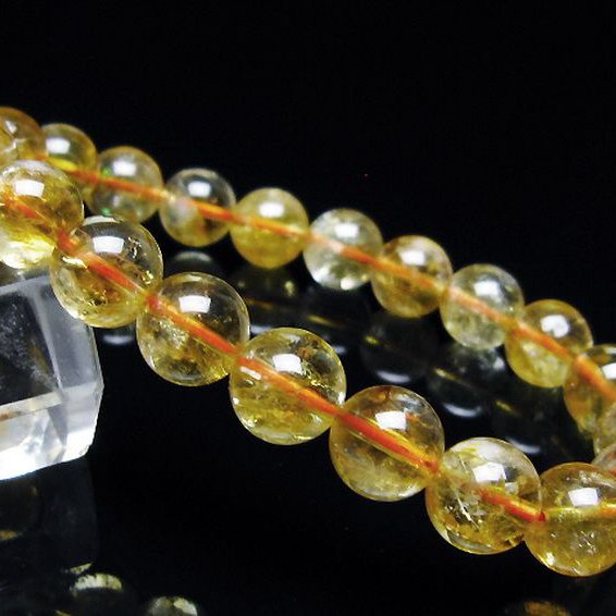 虹入りシトリンブレスレット 9mm [t366-13690]