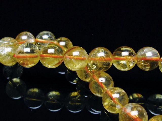 虹入りシトリンブレスレット 9mm [t366-13690]