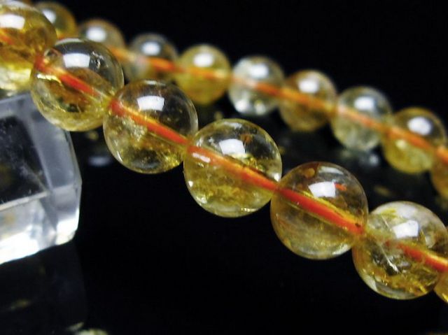 虹入りシトリンブレスレット 9mm [t366-13690]
