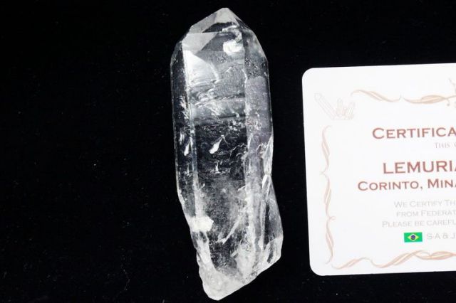 レムリアンシード水晶原石 ミナスジェライス州コリント産 ※証明書付き[T370-4436]