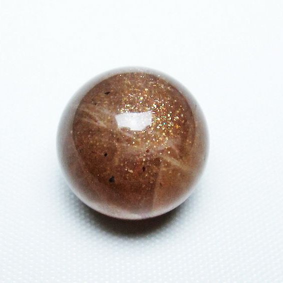 オレンジ ムーンストーン 丸玉 15mm [T371-3121]