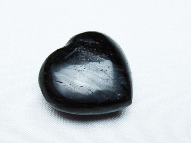 モリオン 純天然 黒水晶 ハート 置物[T375-4506]