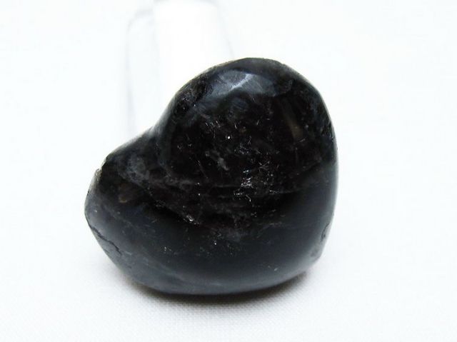 モリオン 純天然 黒水晶 ハート 置物[T375-4682]