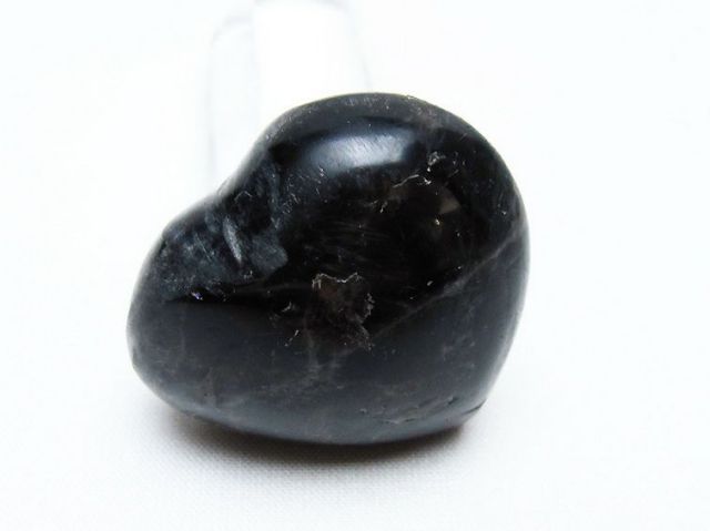 モリオン 純天然 黒水晶 ハート 置物[T375-4688]