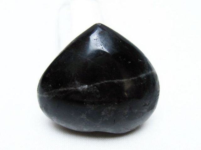 モリオン 純天然 黒水晶 ハート 置物[T375-4688]