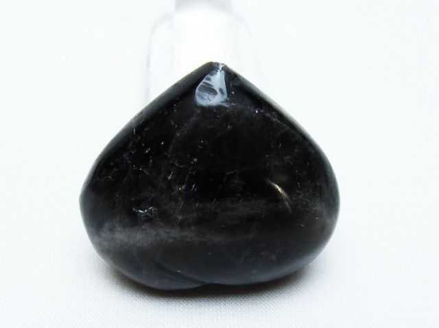 モリオン 純天然 黒水晶 ハート 置物[T375-4861]