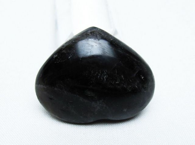 モリオン 純天然 黒水晶 ハート 置物[T375-4957]