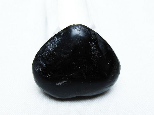 モリオン 純天然 黒水晶 ハート 置物[T375-4968]