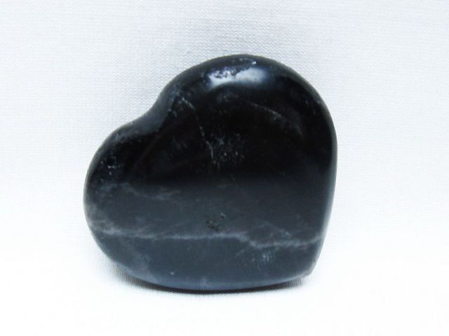 モリオン 純天然 黒水晶 ハート 置物[T375-5146]