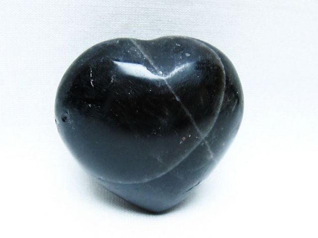 モリオン 純天然 黒水晶 ハート 置物[T375-5155]