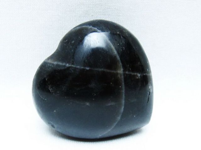 モリオン 純天然 黒水晶 ハート 置物[T375-5155]
