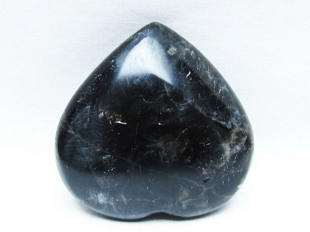 モリオン 純天然 黒水晶 ハート 置物[T375-5162]
