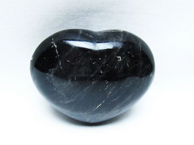 モリオン 純天然 黒水晶 ハート 置物[T375-5166]