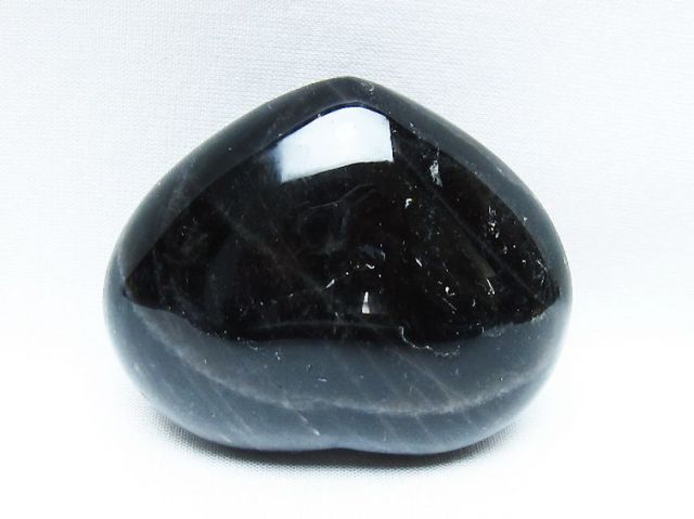 モリオン 純天然 黒水晶 ハート 置物[T375-5166]