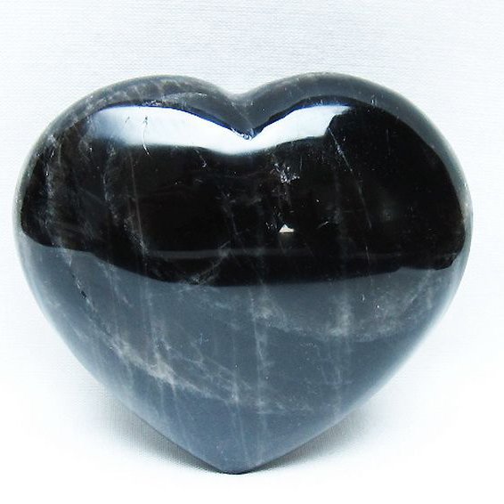 モリオン 純天然 黒水晶 ハート 置物[T375-5190]