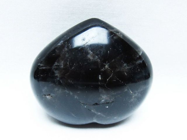 モリオン 純天然 黒水晶 ハート 置物 [t375-5195]