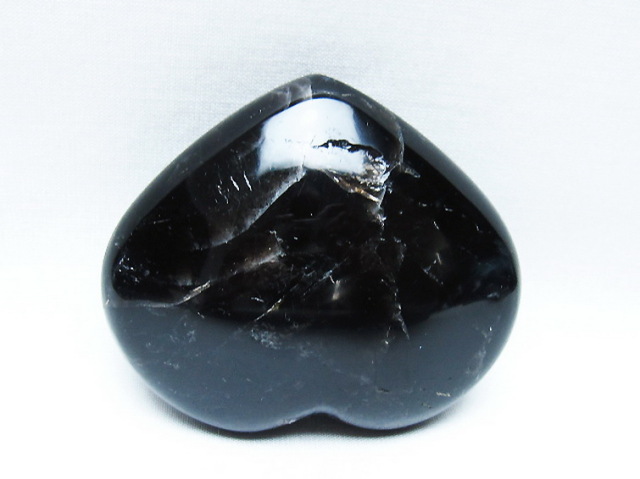 パワーストーン 天然石 モリオン 純天然 黒水晶 ハート 置物[T375-5197]