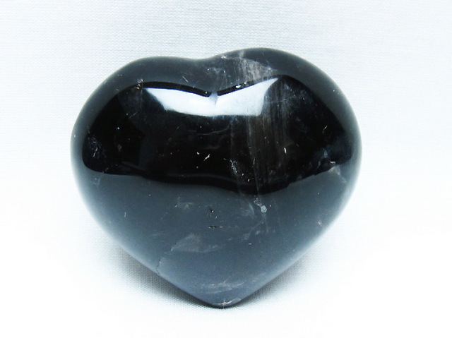 パワーストーン 天然石 モリオン 純天然 黒水晶 ハート 置物