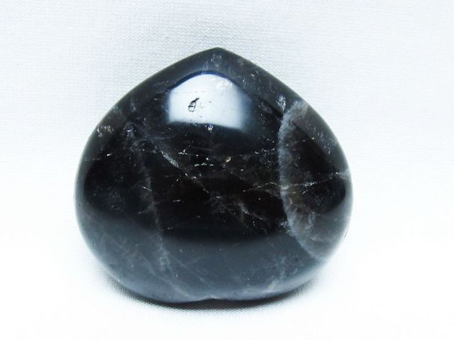 モリオン 純天然 黒水晶 ハート 置物 [t375-5213]