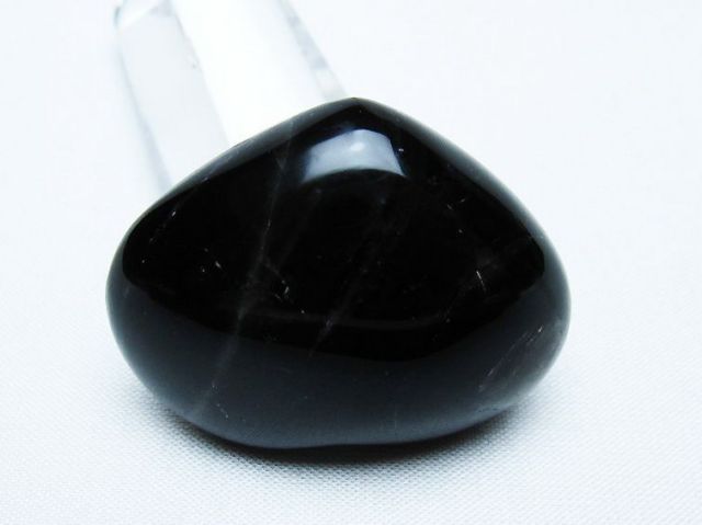 モリオン 純天然 黒水晶 ハート 置物[T375-5242]