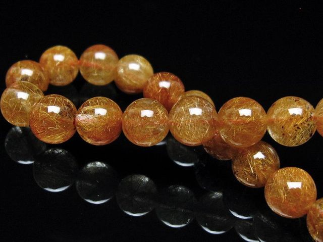 放射金針ルチル水晶ブレスレット 8mm [t38-1362]