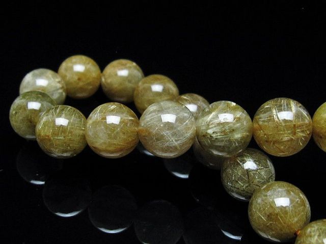 放射金針ルチル水晶ブレスレット 11mm [t38-1422]