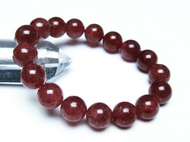 アフリカンストロベリークォーツブレスレット 12mm [T381-2422]