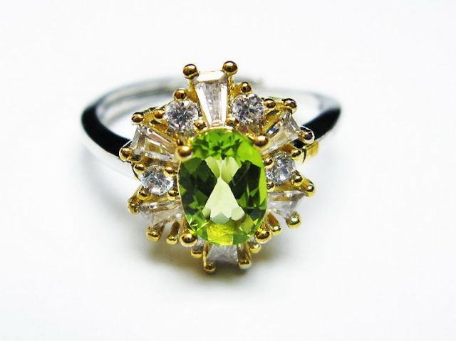 パワーストーン 天然石 ペリドット指輪(14号)[T382-4136]1枚目