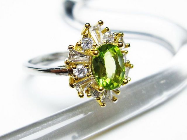 パワーストーン 天然石 ペリドット指輪(14号)[T382-4136]2枚目