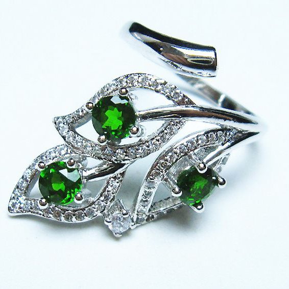 パワーストーン 天然石 クロムダイオプサイド指輪(13号)[T384-1437]